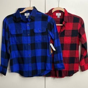 Boys Old Navy Flannel Shirts - size 8